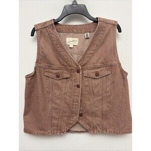 Universal Thread Y2K 80s Inspired Denim Vest Acid Light Wash pink Women’s Large